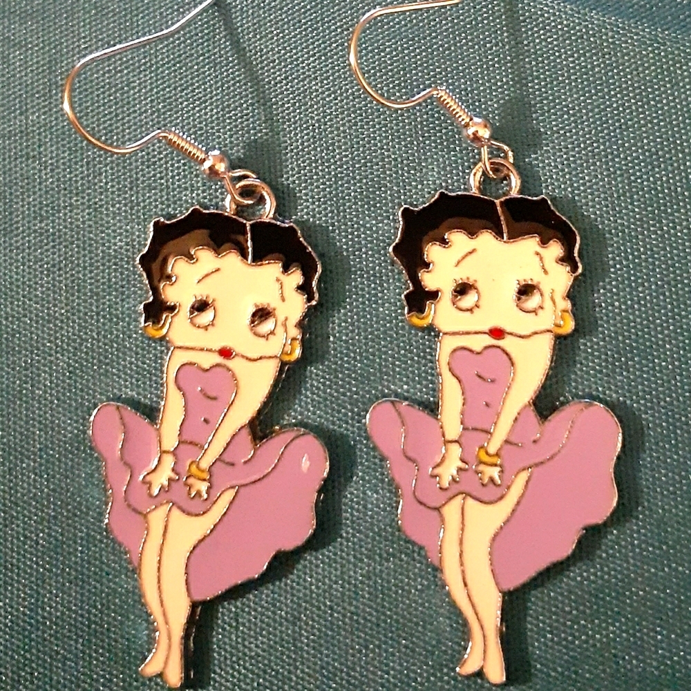 💃Lavender Betty💋Boop Dangle Earrings💃